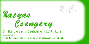 matyas csengery business card